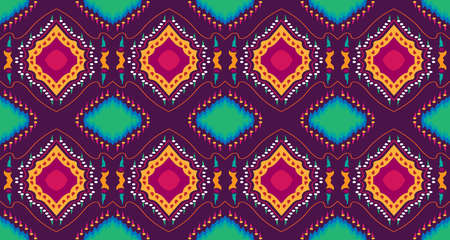 Ikat geometric. ethnic vector texture. Seamless striped pattern in Aztec style.Indian, Scandinavian,...
