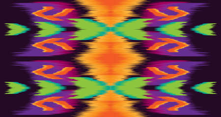 Ikat geometric. ethnic vector texture. Seamless striped pattern in Aztec style.Indian, Scandinavian,...