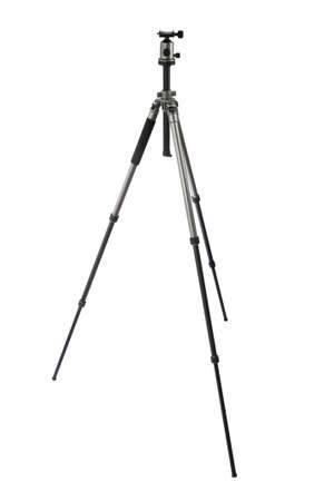 a photographic tripod isolated on whiteの写真素材