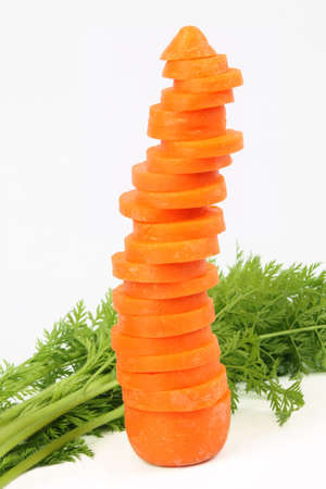 carrot and leaf with white backgroundの写真素材