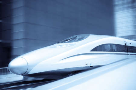 high speed train with motion blur のeditorial素材