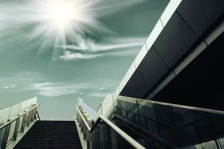 stairs under the sun, urban fantasy landscapeの写真素材
