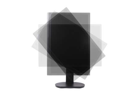 rotatable lcd monitor for computer isolated on white background,vertical directionの写真素材