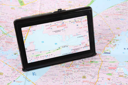 gps on the chinese urban map の写真素材