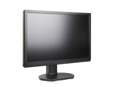a black LCD monitor on a white background. の写真素材