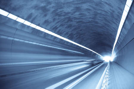 inside the tunnel with motion blurの写真素材