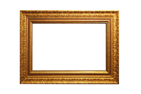a golden picture frame with a decorative patternの写真素材