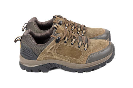  hiking shoes isolated on white background の写真素材