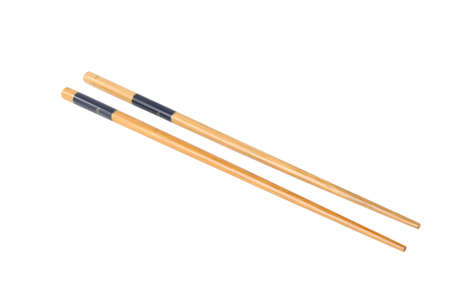 a pair of chopsticks isolated on whiteの写真素材
