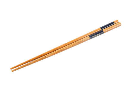 pair of chopsticks isolated on whiteの写真素材