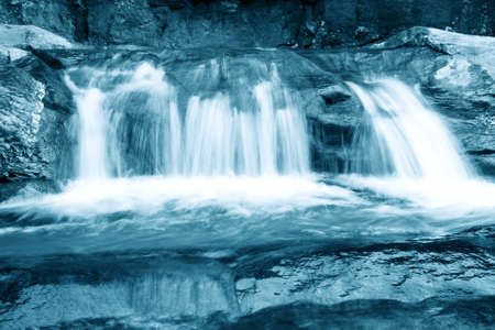 closeup of the stream in winterの写真素材