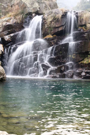 a pair of falls in the autumnの写真素材