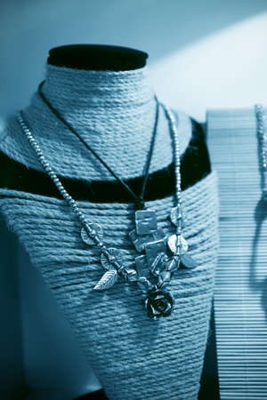 nepal's necklace in the display windowの写真素材