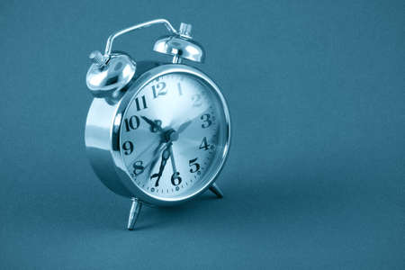 alarm clock with blue toneの写真素材
