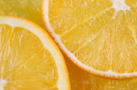 close up of the orange slicesの写真素材