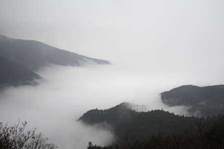 sea of clouds wreathed the mountainの写真素材