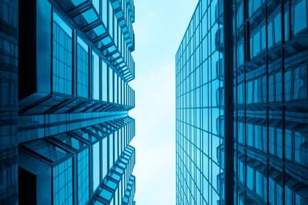 modern glass building in hongkongの写真素材