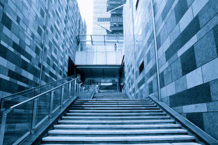 staircase between the modern building の写真素材
