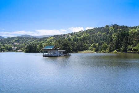 pavilion in the lake at summer in Mount. Lu,a famous summer resort in China