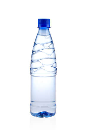 a bottle of drinking water isolated on whiteの写真素材