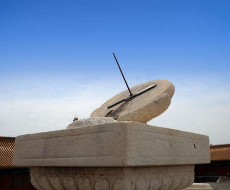 sundial in beijing forbidden cityの写真素材
