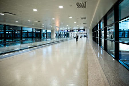 hallway of airport at pudong shanghai のeditorial素材