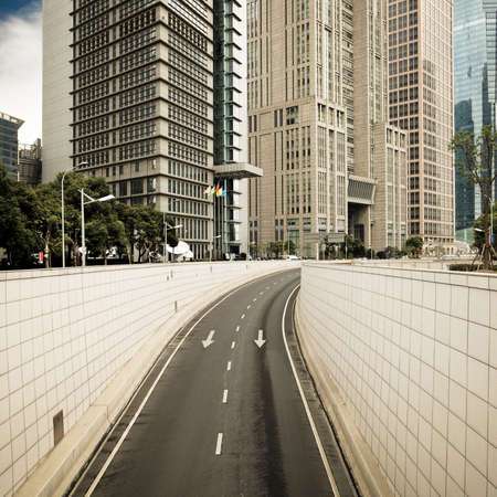 modern building background and tunnel in shanghai,Chinaのeditorial素材