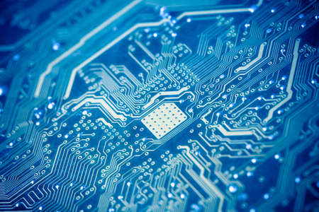 circuit board with blue tone