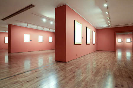 blank picture frame in art galleryのeditorial素材