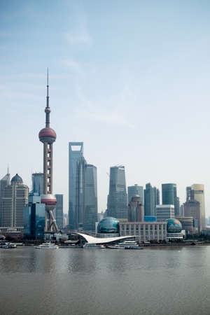 the modern city shanghai pudong,Chinaのeditorial素材