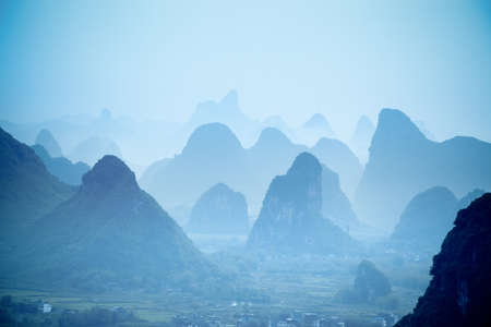 yangshuo hills in guilin,Chinaの写真素材