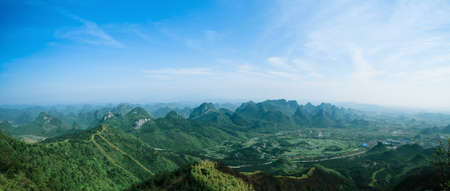panoramic view of guilin hills,Chinaの写真素材