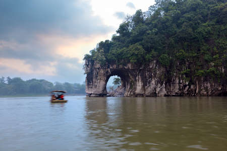 the elephant trunk hill, known as the symbol of Guilin landscape の写真素材