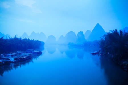 yangshuo scenery in the early morning,guilin,Chinaの写真素材