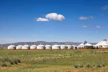 yurts on grassland in inner mongolia,Chinaの写真素材