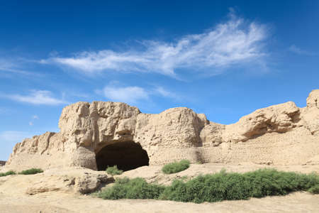 the jiaohe ruins in turpan, xinjiang province,China,is the worldの写真素材
