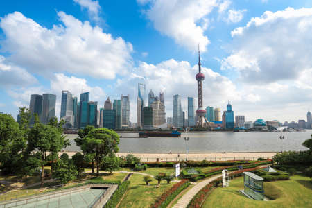 shanghai landscape in the north bund greenbelt