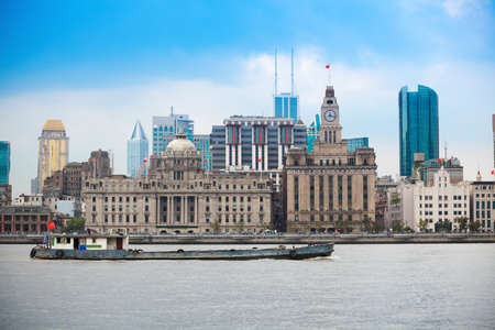 shanghai landscape of old building  in huangpu riversideの写真素材