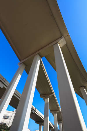 the elevated road against a blue sky