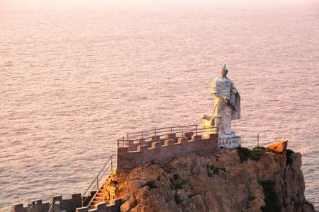 the Qi Jiguang statue in the sea,the famous Ming dynasty poet and general Chinaのeditorial素材