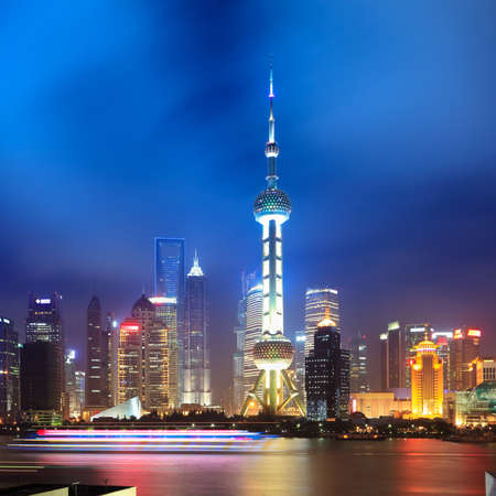 shanghai skyline at night,China の写真素材