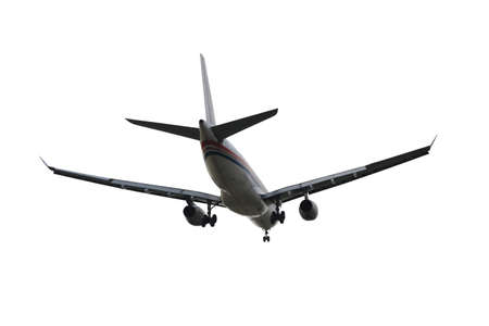 a big airplane isolated on white with clipping pathの写真素材