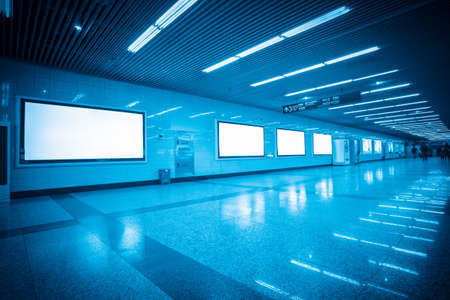 blank billboard in shanghai subway stationのeditorial素材