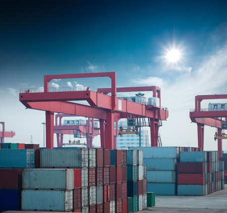 container terminal under the blue sky