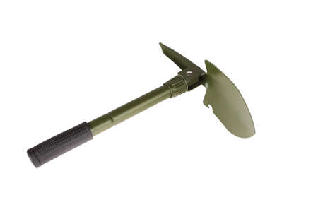 multifunction lifesaving shovel on a white backgroundの写真素材