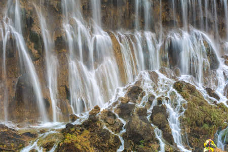 beautiful waterfall closeup in jiuzhaigou valley national park,China
の写真素材
