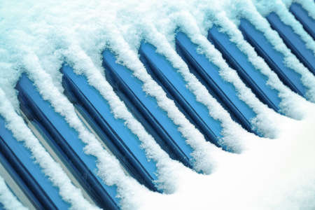 snow covered with solar water heater in winter
の写真素材