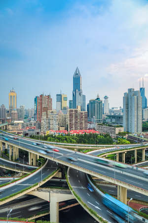 elevated road with modern city closeup in shanghai
の写真素材