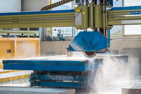 infrared guide pillar bridge cutting machine , stone processing closeup