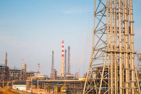 expansion of the petrochemical plant closeup , industrial landscapeのeditorial素材